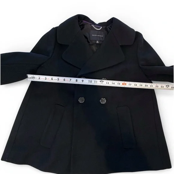 Banana Republic Women’s Medium Black Pea Coat - Picture 7 of 9